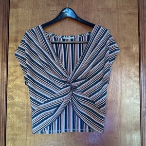 Zara Trafaluc Sparkly Twist Top Cropped